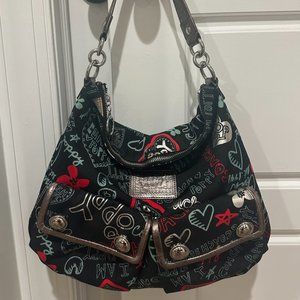 Coach Poppy Graffiti hobo shoulder bag